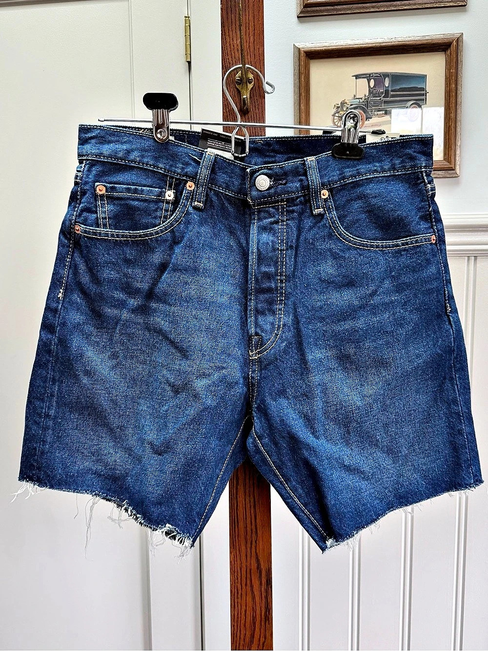 Levi's 501 Original Shorts Denim Jean Shorts Blue Waist 32 - Short